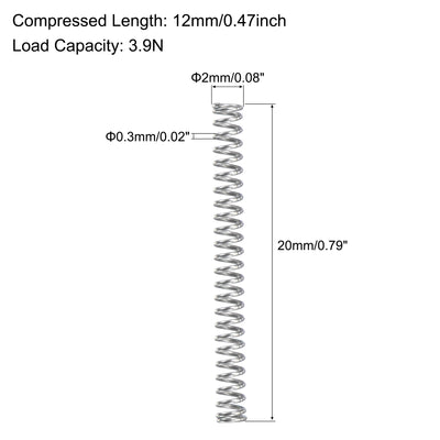 Harfington Uxcell 304 Stainless Steel Compression Spring Load Capacity for Lawnmowers, Silver
