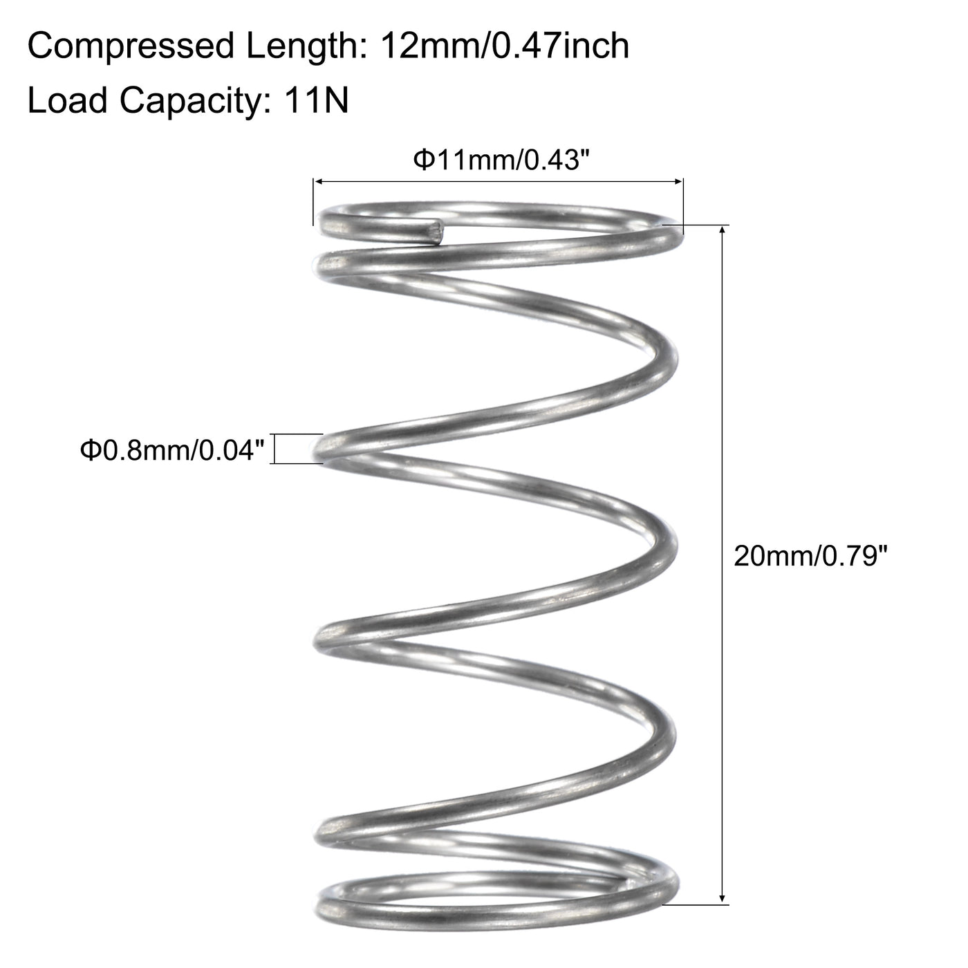 uxcell Uxcell 304 Stainless Steel Compression Spring
