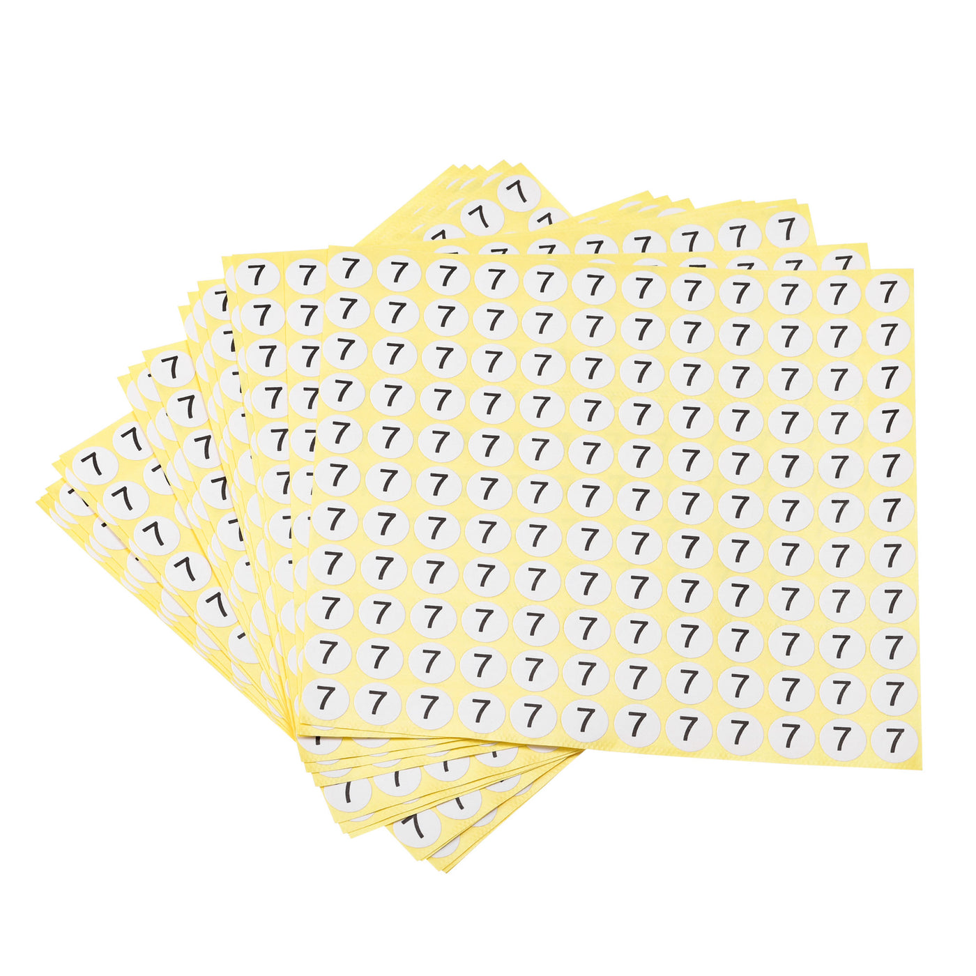 uxcell Uxcell Round Number Stickers, 13mm Dia Number 7 Coated Paper Label 15 Sheets 1980pcs, Black Word/White Background