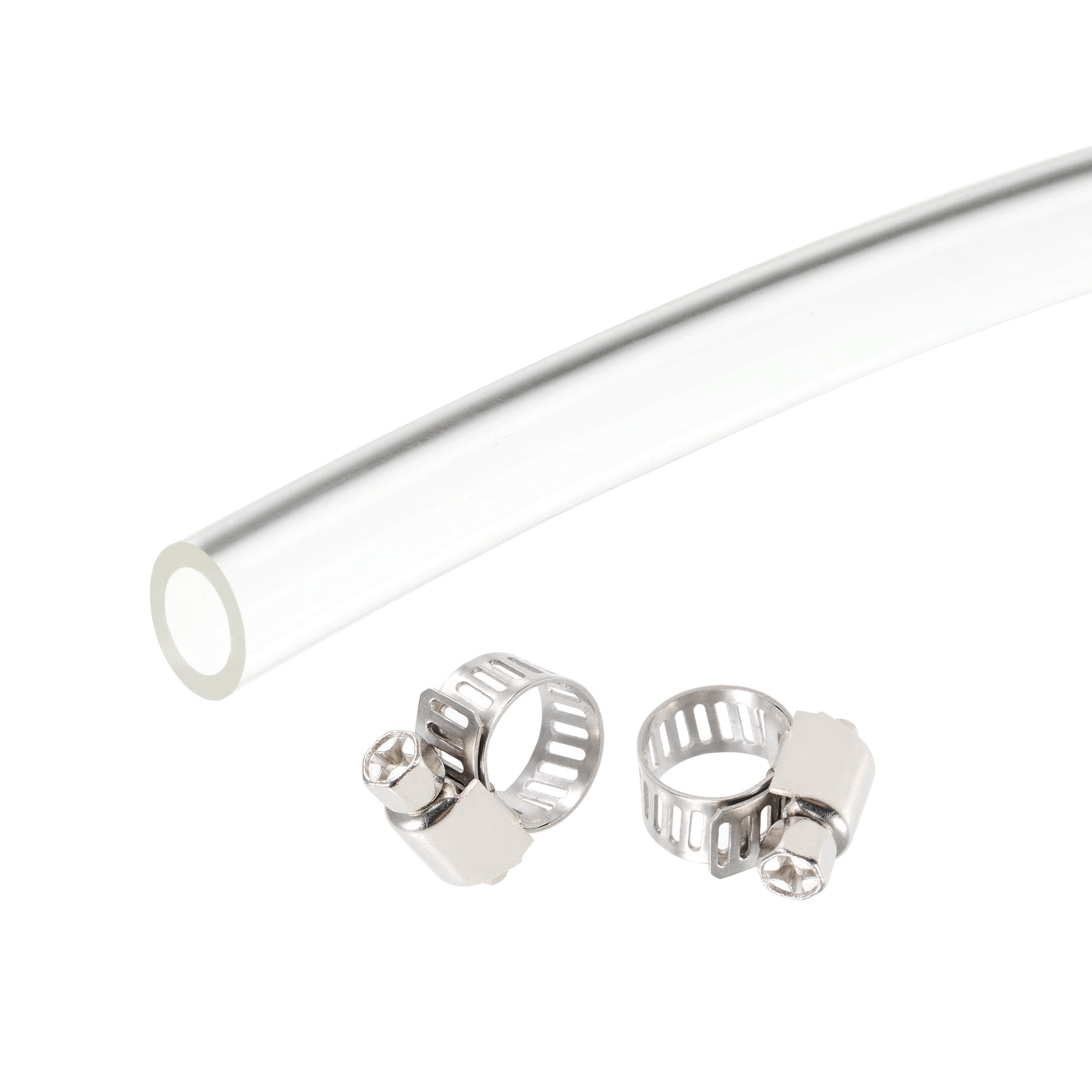 Harfington PVC Vinyl Tubing,  Plastic Pipe Air Water Hose with Clamps