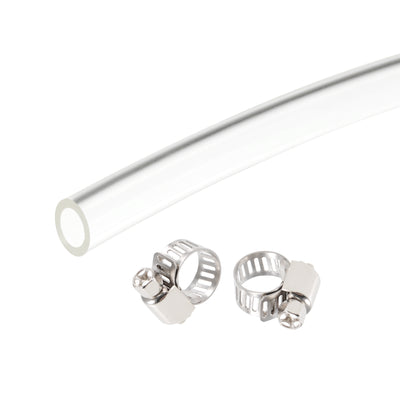 Harfington PVC Vinyl Tubing,  Plastic Pipe Air Water Hose with Clamps