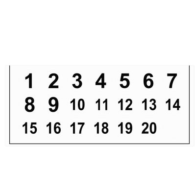 uxcell Uxcell Round Number Stickers, 38mm Dia Number 1-20 Self Adhesive PVC Label Waterproof Black Word(White Background)