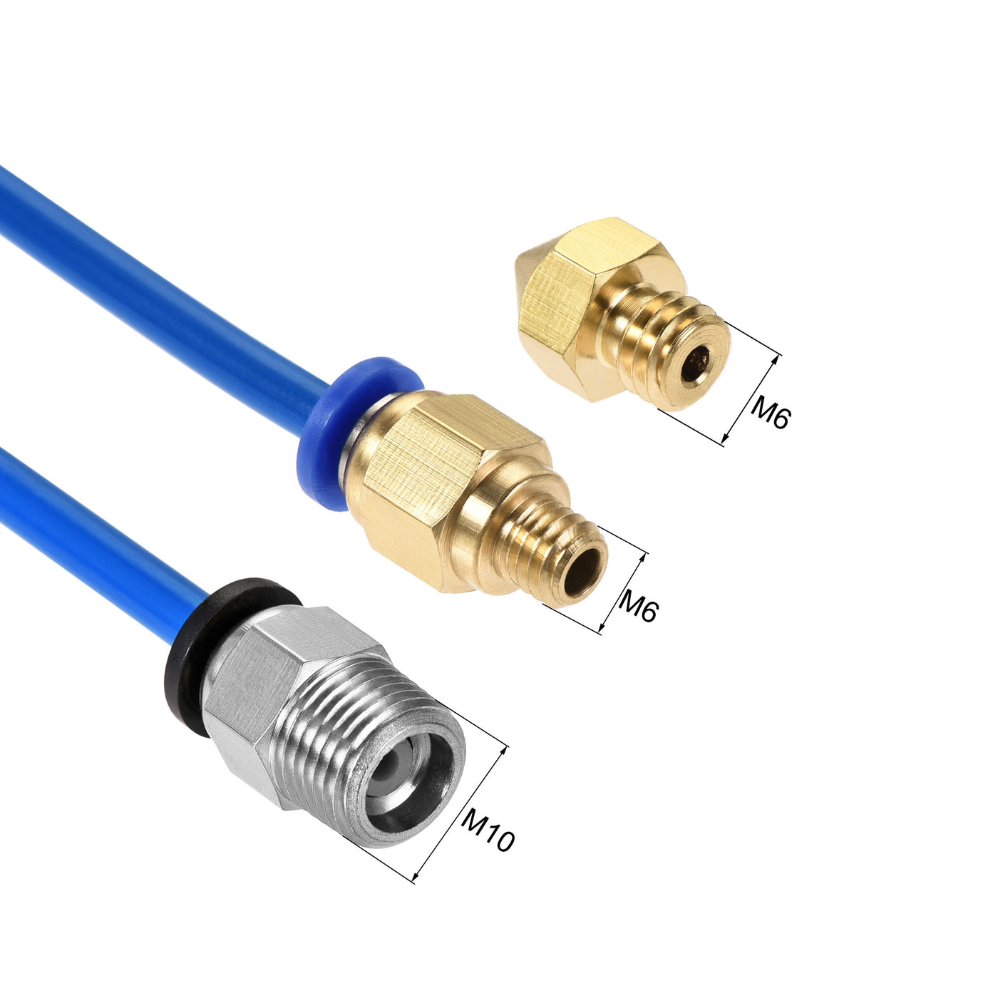 uxcell Uxcell PTFE Tubing Hose for 3D Printer Filament with Nozzles and Pneumatic Fittings