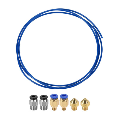 Harfington Uxcell PTFE Tubing Hose for 3D Printer Filament with Nozzles and Pneumatic Fittings