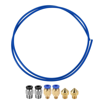 Harfington Uxcell PTFE Tubing Hose for 3D Printer Filament with Nozzles and Pneumatic Fittings