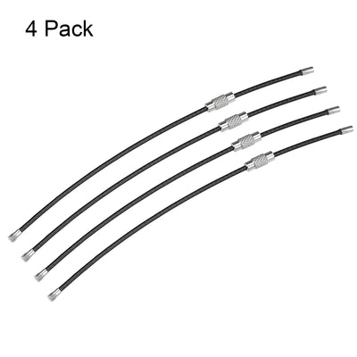 Harfington Wire Keychain Key Ring Loop Cables for Handbag Lanyard Zipper PVC Coated Stainless Steel