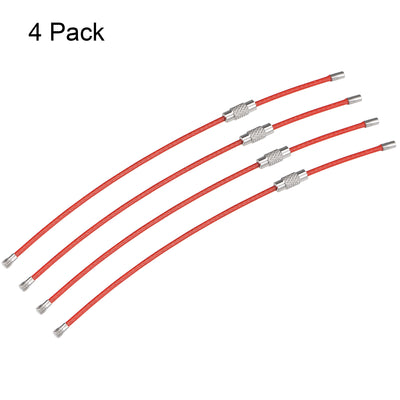 Harfington Wire Keychain Key Ring Loop Cables for Handbag Lanyard Zipper PVC Coated Stainless Steel