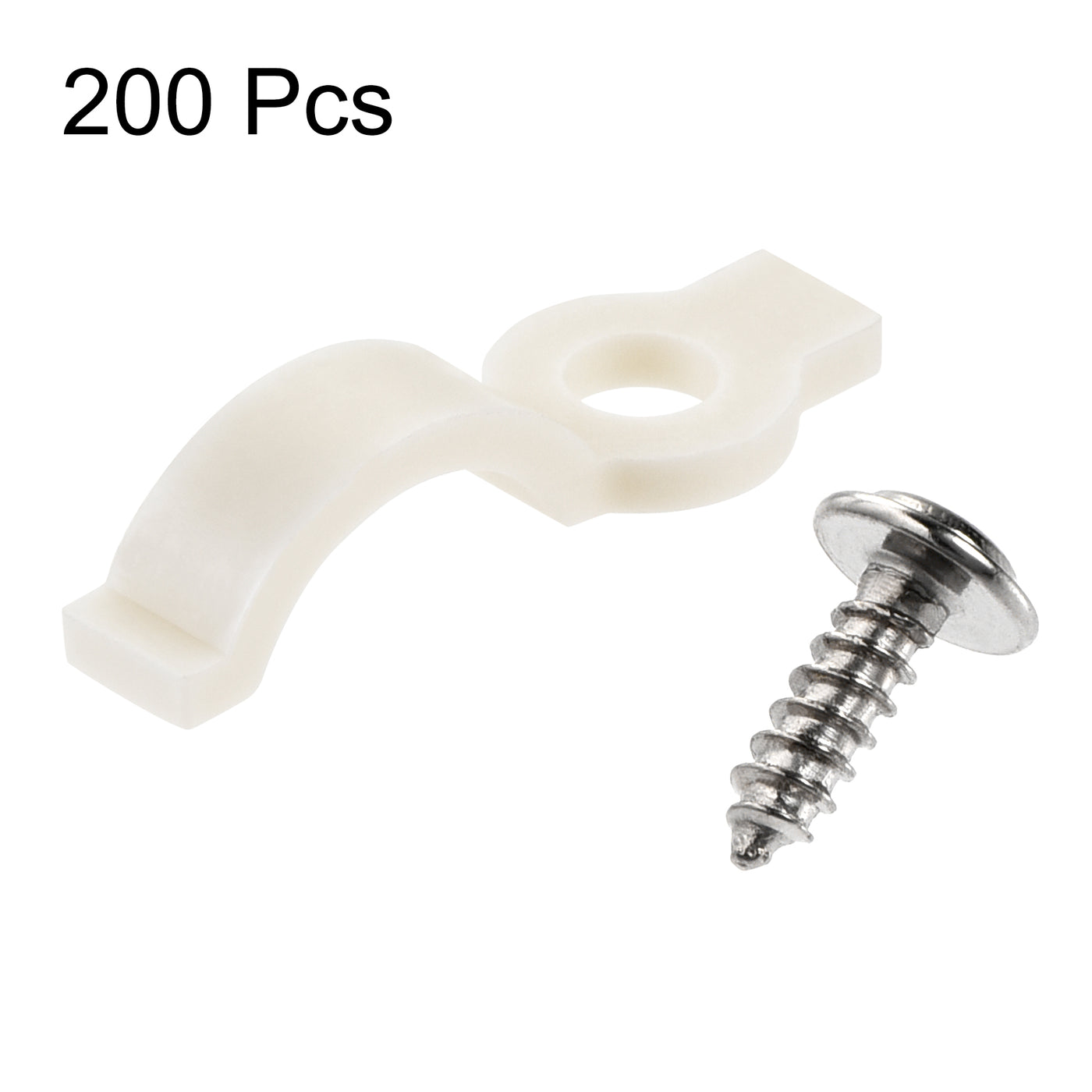 uxcell Uxcell LED Strip Mounting Brackets, Fixing Clips Clamps Holder for 3528 2835 Waterproof 8mm Wide LED Strip, with Screws, Beige Nylon 200Pcs