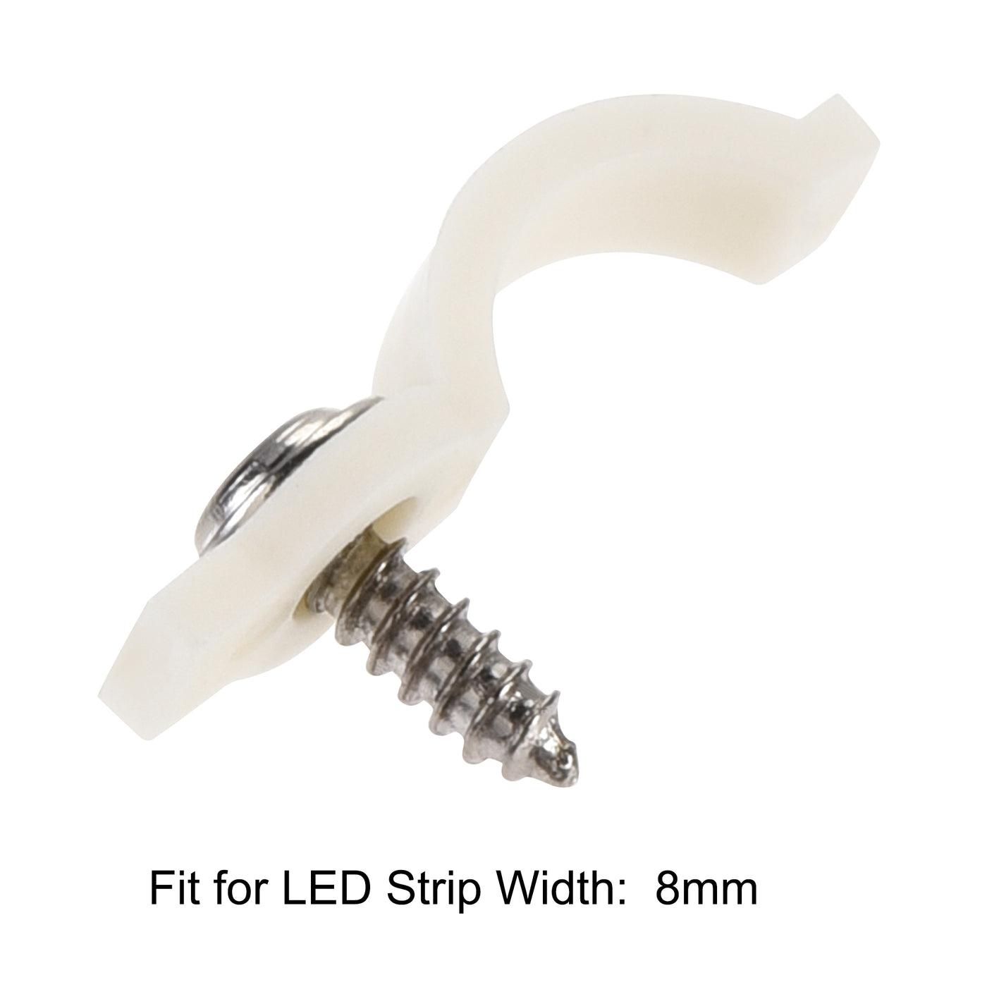 uxcell Uxcell LED Strip Mounting Brackets, Fixing Clips Clamps Holder for 3528 2835 Waterproof 8mm Wide LED Strip, with Screws, Beige Nylon 200Pcs