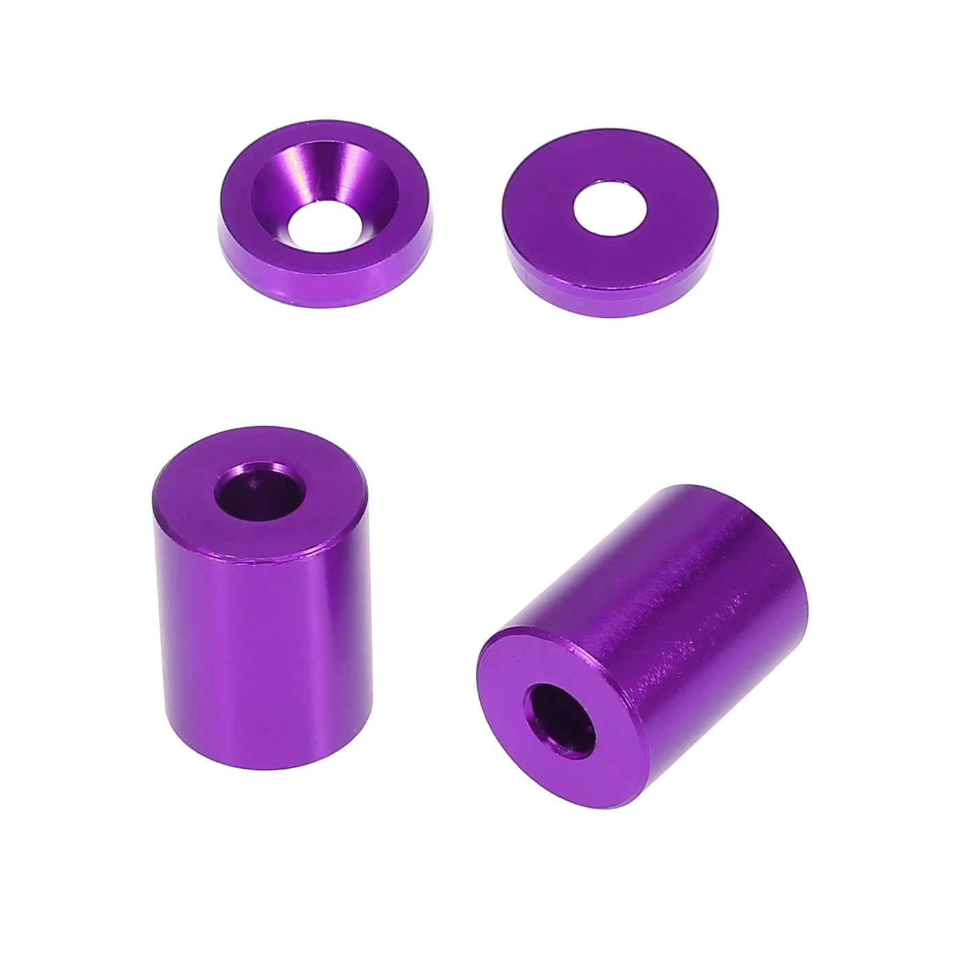 Harfington 4pcs M6x1.0 Aluminum Alloy Mudguard Bumper Washer Bolt Washer Spacer Fastener for Car Motorcycle