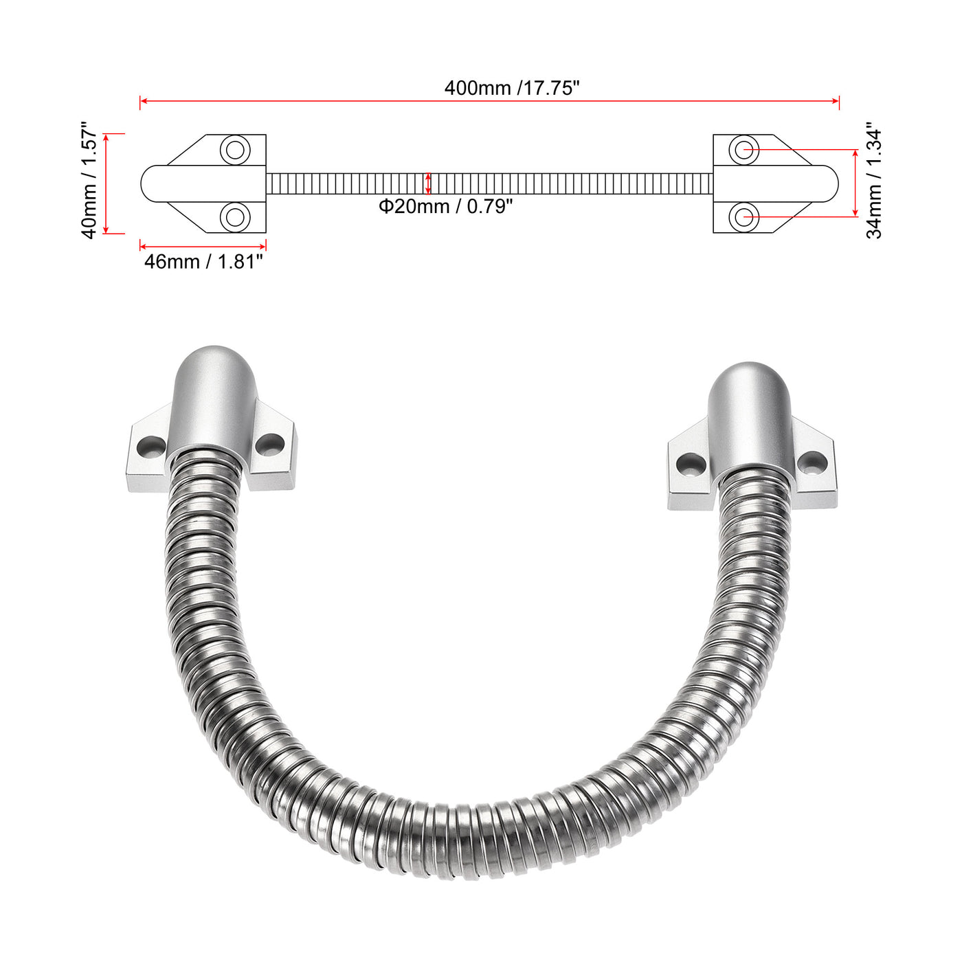 uxcell Uxcell Flexible Door Loop Wire Protector Sleeve with Ends 400mm x 14mm
