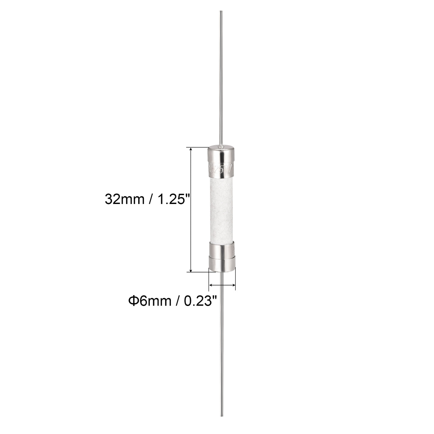 uxcell Uxcell Fast Blow Fuse Lead Wire Ceramic Fuses 6mm x 32mm 250V F10A 10Pcs