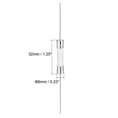 Harfington Uxcell Fast Blow Fuse Lead Wire Ceramic Fuses 6mm x 32mm 250V F10A 10Pcs