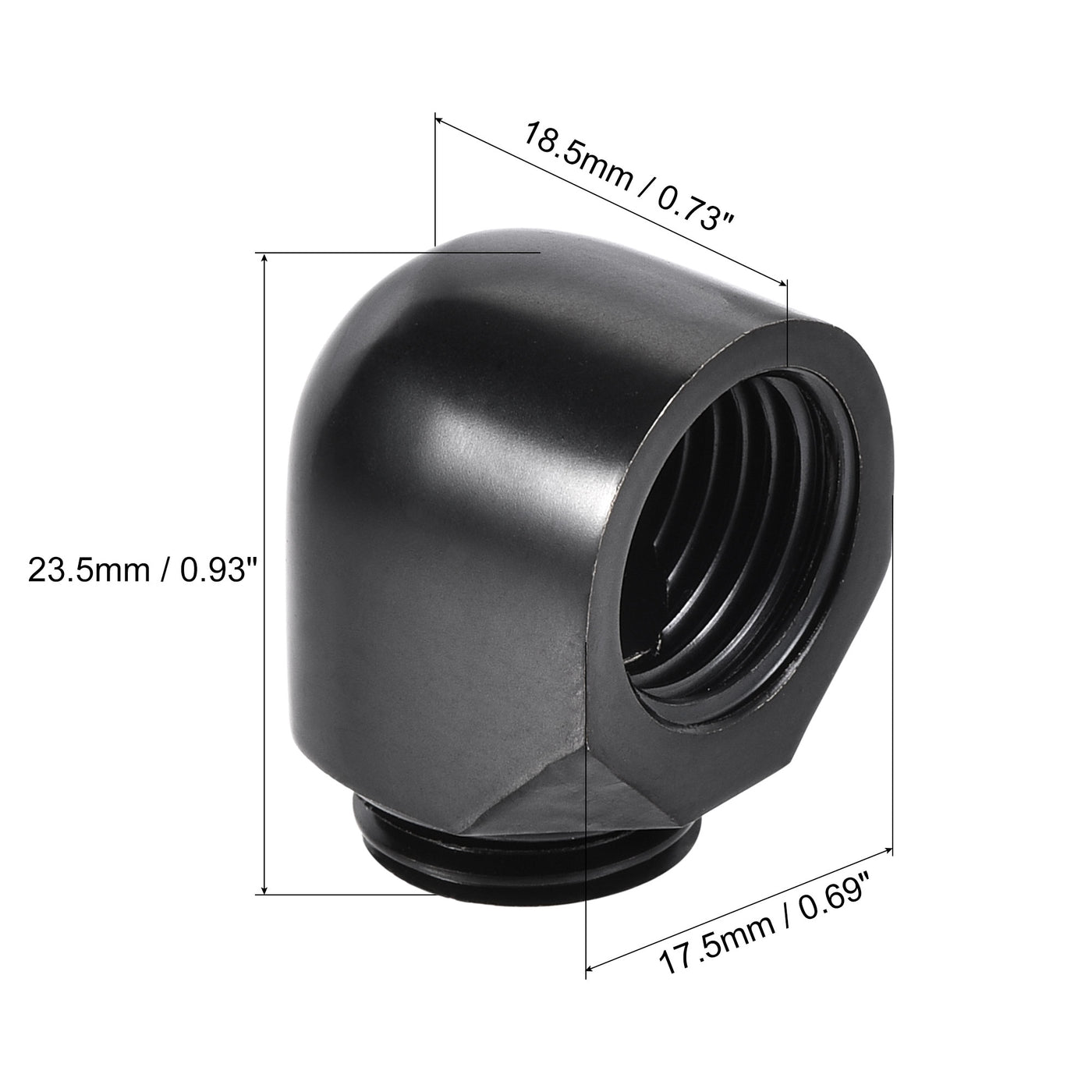 uxcell Uxcell 90 Male to Female Extender Fitting G1/4 for Water Cooling System Black 4pcs