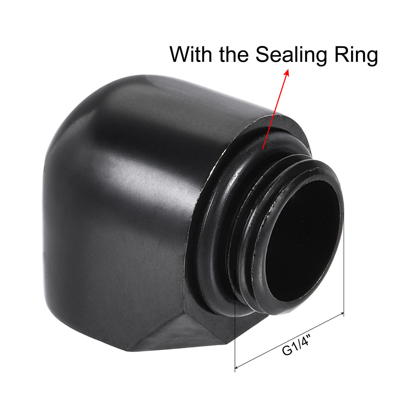 uxcell Uxcell 90 Male to Female Extender Fitting G1/4 for Water Cooling System Black 4pcs