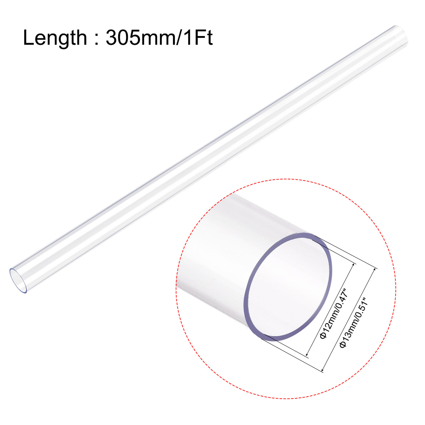 Harfington Rigid Round Tubing Plastic Tube