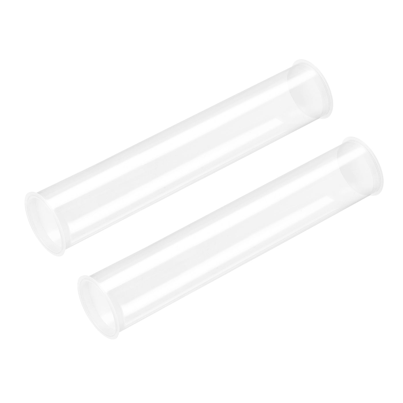 uxcell Uxcell 2pcs Polycarbonate Rigid Round Clear Tubing 41.6mm(1.63 Inch)IDx43mm(1.7 Inch)ODx250mm(9.84 Inch) Length Plastic Storage Transparent Tube with Lids