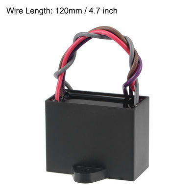 Harfington Uxcell Ceiling Fan Capacitor CBB61 4.5/5/5uF 250V AC 4 Wires Metallized Polypropylene Film Capacitor 48x38x26mm for Electric Fan Pump Motor Generator