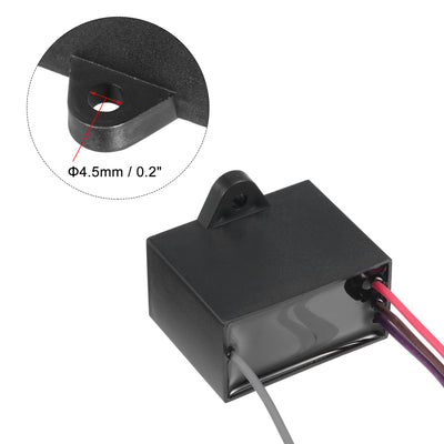 Harfington Uxcell Ceiling Fan Capacitor CBB61 4.5/5/5uF 250V AC 4 Wires Metallized Polypropylene Film Capacitor 48x38x26mm for Electric Fan Pump Motor Generator