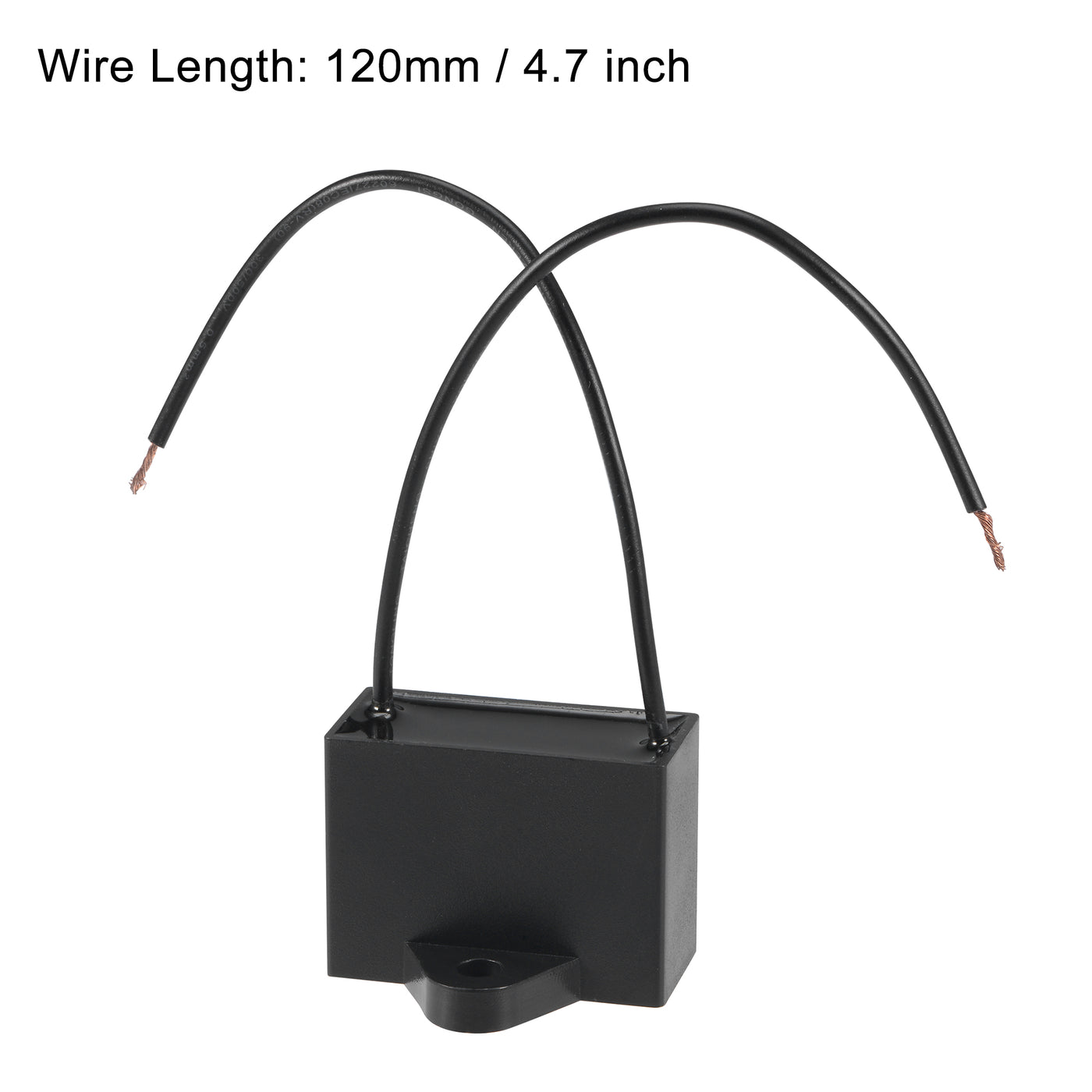 uxcell Uxcell Ceiling Fan Capacitor CBB61 4uF 250V AC 2 Wires Metallized Polypropylene Film Capacitor 38x28x18mm for Electric Fan Pump Motor Generator 3Pcs
