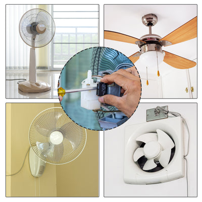 Harfington Uxcell Ceiling Fan Capacitor CBB61 4uF 250V AC 2 Wires Metallized Polypropylene Film Capacitor 38x28x18mm for Electric Fan Pump Motor Generator 3Pcs