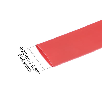 Harfington Uxcell Heat Shrink Tube 12.7mm Dia 22mm Flat 3:1 Red Black White Clear