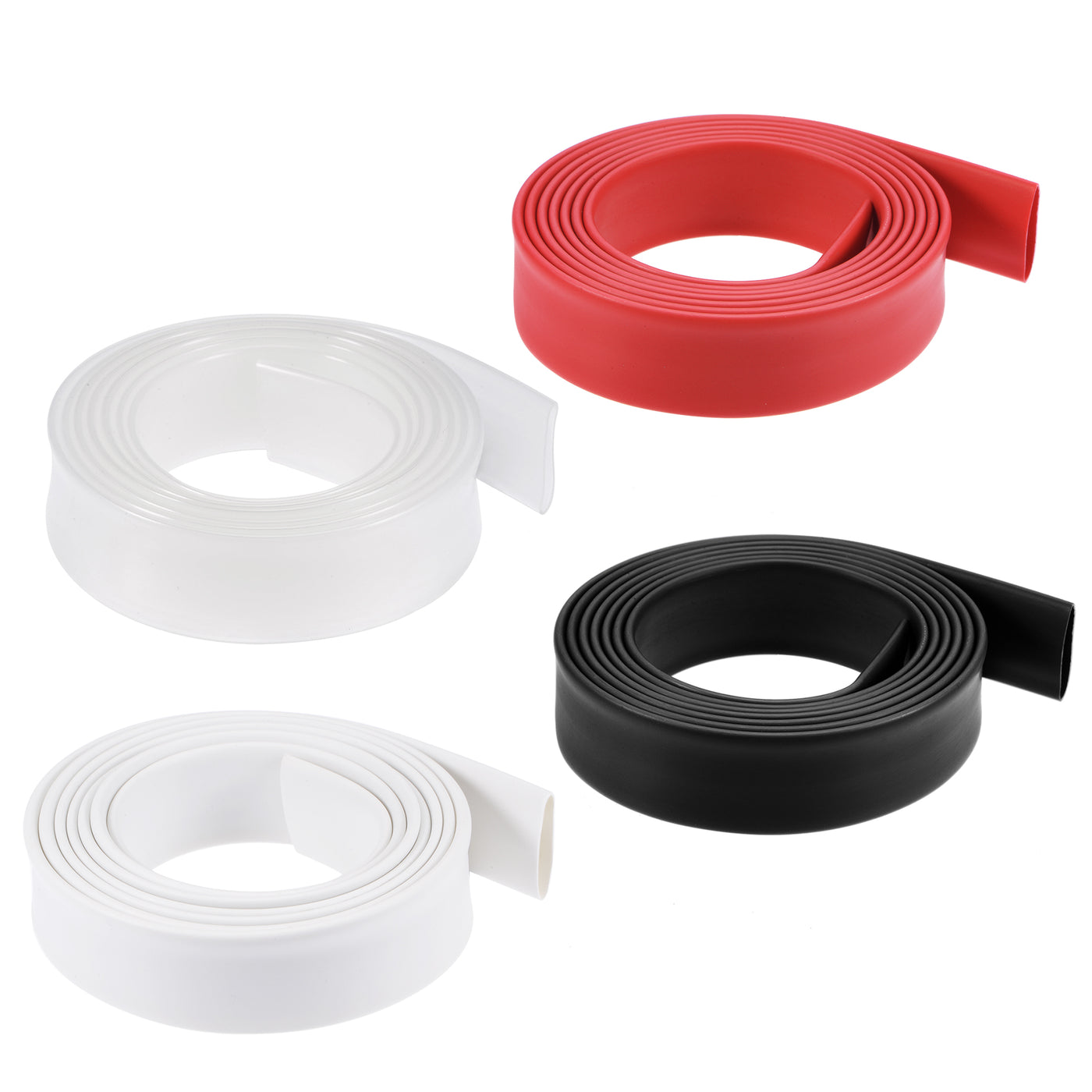 uxcell Uxcell Heat Shrink Tube 12.7mm Dia 22mm Flat 3:1 Red Black White Clear