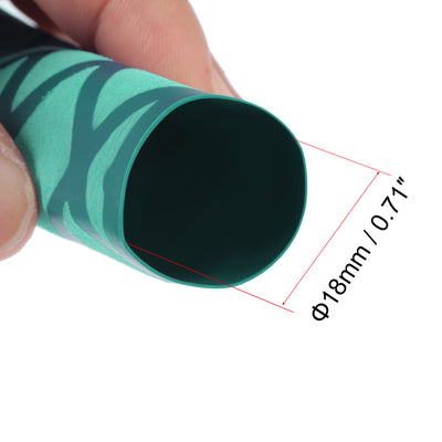 Harfington Uxcell Heat Shrink Wrap Tubing for Rod, 20mm Dia 32mm 3.3ft 2:1 Green