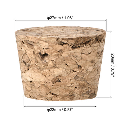 Harfington Tapered Cork Plugs Wooden Stoppers for Test Tubes Bottle