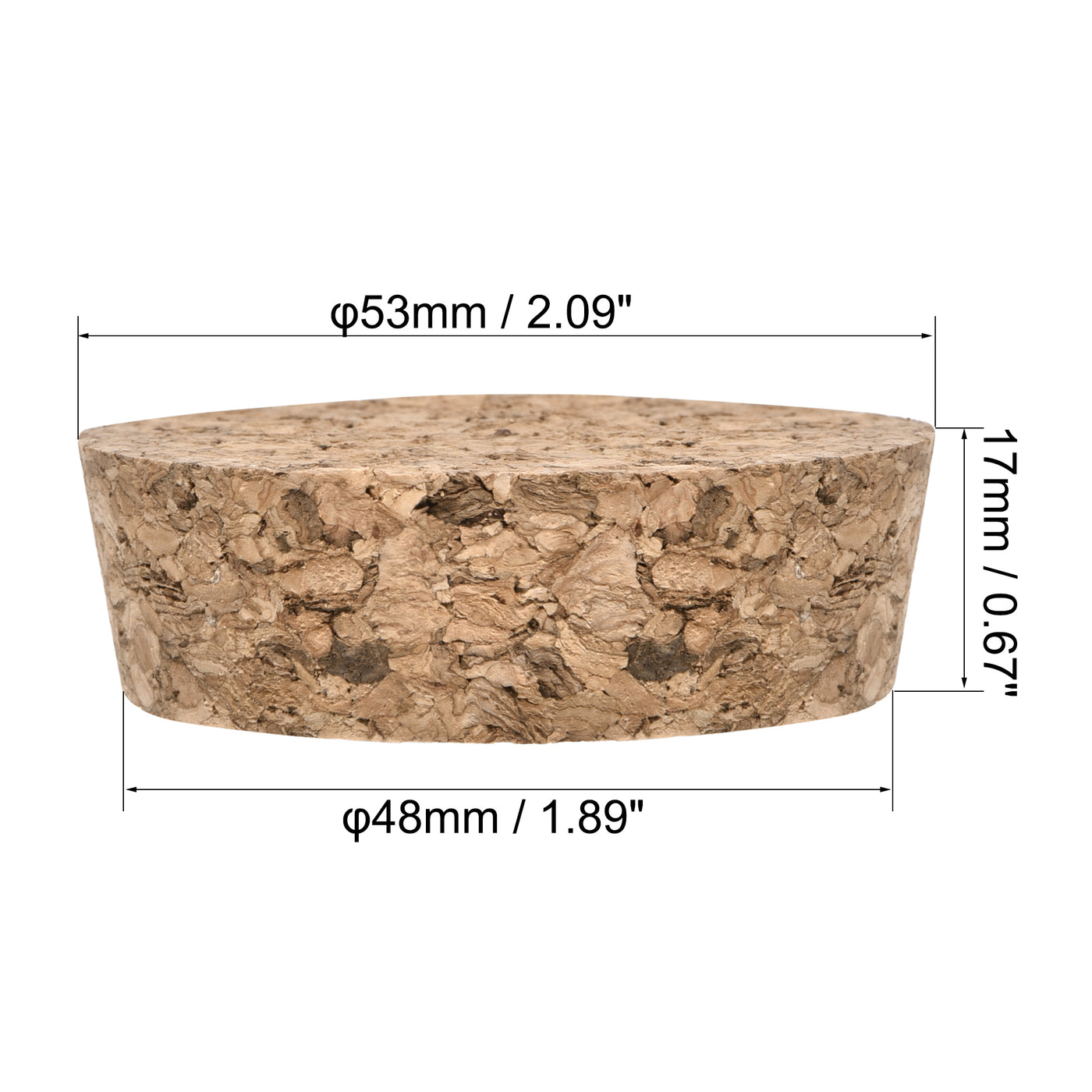 uxcell Uxcell Tapered Cork Plugs Wooden Stoppers 53x48x17mm for Test Tubes Bottles 25Pcs