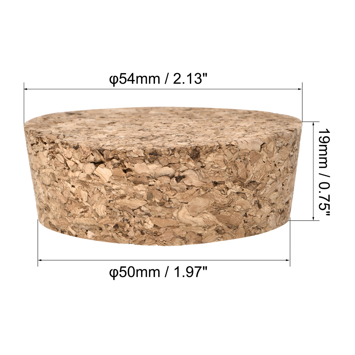 uxcell Uxcell Tapered Cork Plugs Wooden Stoppers 54x50x19mm for Test Tubes Bottles 25Pcs
