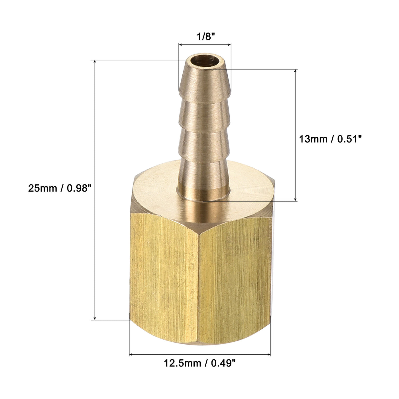 uxcell Brass Barb Hose Fitting Connector Adapter Barbed x NPT Female Pipe 2Pcs