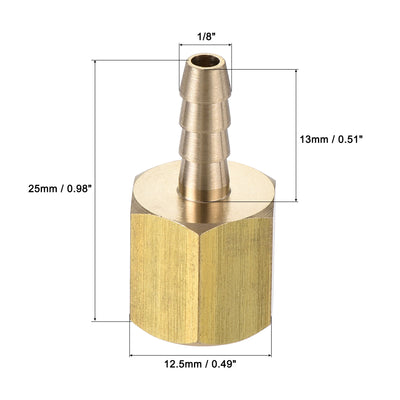 Harfington Brass Barb Hose Fitting Connector Adapter Barbed x NPT Female Pipe 2Pcs