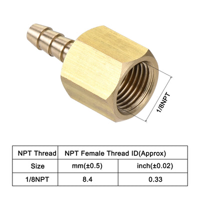 Harfington Brass Barb Hose Fitting Connector Adapter Barbed x NPT Female Pipe 2Pcs
