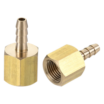 Harfington Brass Barb Hose Fitting Connector Adapter Barbed x NPT Female Pipe 2Pcs