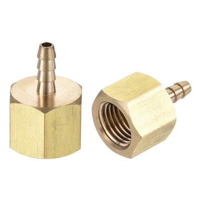 Harfington Brass Barb Hose Fitting Connector Adapter Barbed x NPT Female Pipe 2Pcs