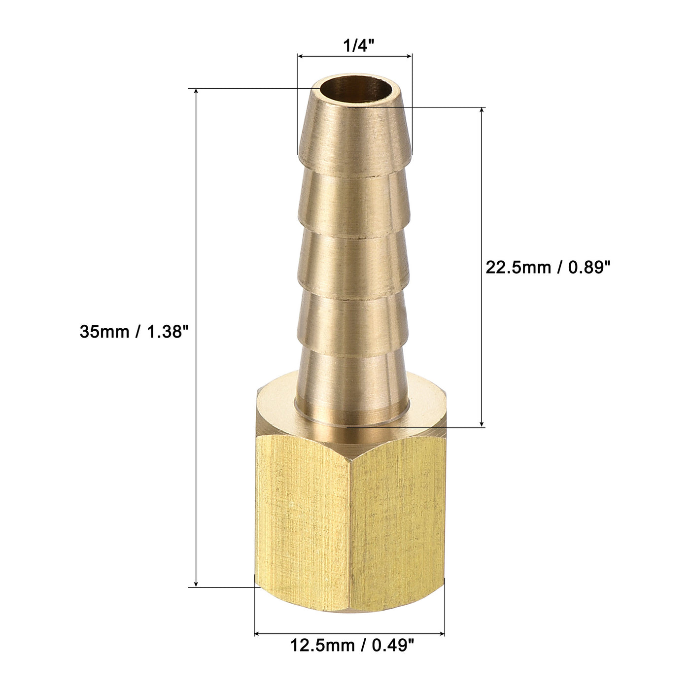 uxcell Brass Barb Hose Fitting Connector Adapter Barbed x NPT Female Pipe 2Pcs