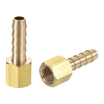 Harfington Brass Barb Hose Fitting Connector Adapter Barbed x NPT Female Pipe 2Pcs