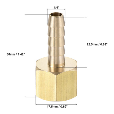 Harfington Brass Barb Hose Fitting Connector Adapter Barbed x NPT Female Pipe 2Pcs