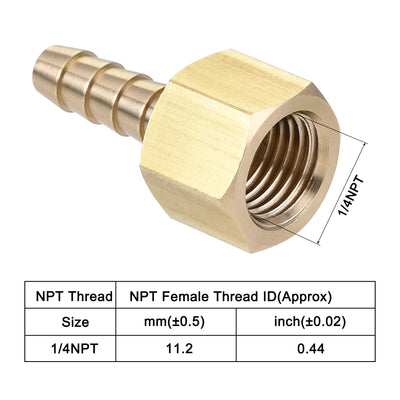 Harfington Brass Barb Hose Fitting Connector Adapter Barbed x NPT Female Pipe 2Pcs