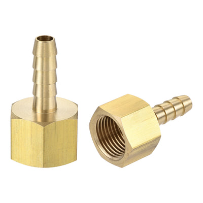 Harfington Brass Barb Hose Fitting Connector Adapter Barbed x NPT Female Pipe 2Pcs