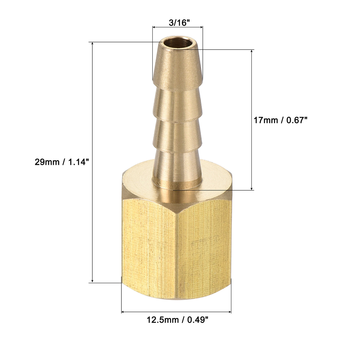 uxcell Brass Barb Hose Fitting Connector Adapter Barbed x NPT Female Pipe 2Pcs