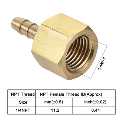Harfington Brass Barb Hose Fitting Connector Adapter Barbed x NPT Female Pipe 2Pcs
