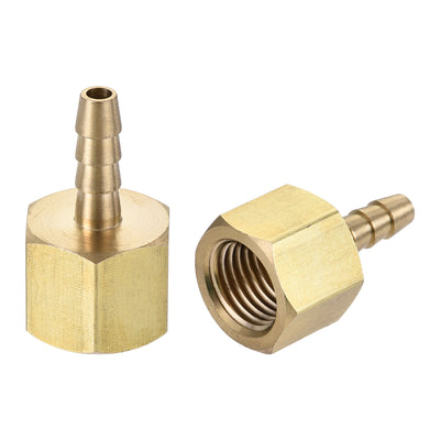 Harfington Brass Barb Hose Fitting Connector Adapter Barbed x NPT Female Pipe 2Pcs
