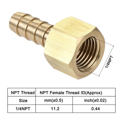 Harfington Brass Barb Hose Fitting Connector Adapter Barbed x NPT Female Pipe 2Pcs