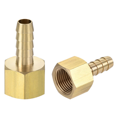 Harfington Brass Barb Hose Fitting Connector Adapter Barbed x NPT Female Pipe 2Pcs