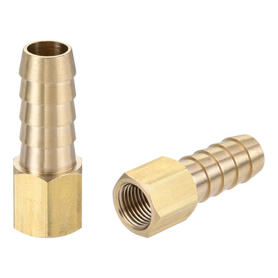 Harfington Brass Barb Hose Fitting Connector Adapter Barbed x NPT Female Pipe 2Pcs