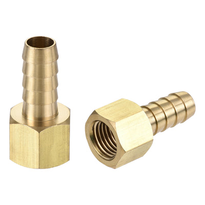 Harfington Brass Barb Hose Fitting Connector Adapter Barbed x NPT Female Pipe 2Pcs