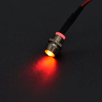 Harfington LED Indicator Light AC/DC 24V Panel Mount LED Signal Lamp Metal Shell 10Pcs