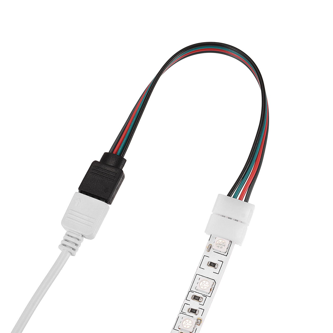 uxcell Uxcell 4 Pin 10mm RGB LED Connector Kit, Include 1M Extension Cable, 2 Port Splitter, Strip to Power Jumper, Strip to Strip Jumper, Gapless Connectors